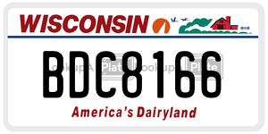 BDC-8166  license plate in WI