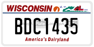 BDC1435  license plate in WI