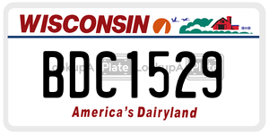 BDC1529  license plate in WI