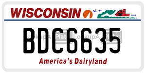 BDC6635  license plate in WI