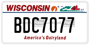 BDC7077  license plate in WI