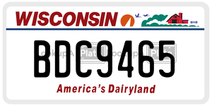 BDC9465  license plate in WI