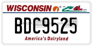 BDC9525  license plate in WI