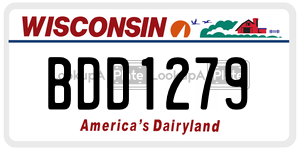 BDD1279  license plate in WI