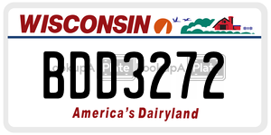 BDD3272 license plate in Wisconsin