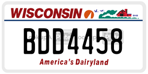 BDD4458  license plate in WI
