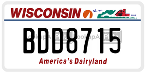 BDD8715  license plate in WI