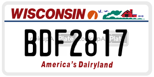 BDF2817  license plate in WI