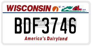 BDF3746  license plate in WI