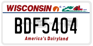 BDF5404  license plate in WI
