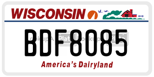 BDF8085  license plate in WI