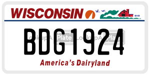BDG1924  license plate in WI