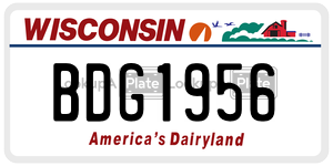 BDG1956  license plate in WI