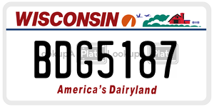 BDG5187  license plate in WI