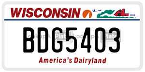 BDG5403  license plate in WI