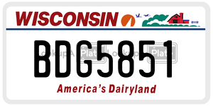 BDG5851  license plate in WI