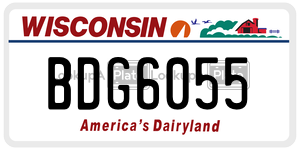 BDG6055  license plate in WI