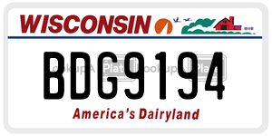 BDG9194  license plate in WI