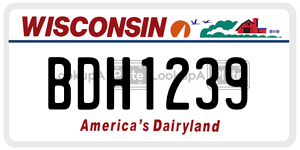 BDH1239  license plate in WI