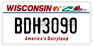 BDH3090  license plate in WI