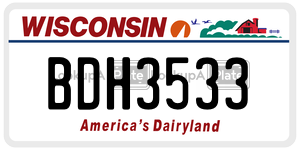 BDH3533  license plate in WI