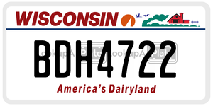 BDH4722  license plate in WI