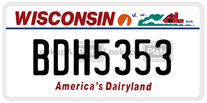BDH5353  license plate in WI