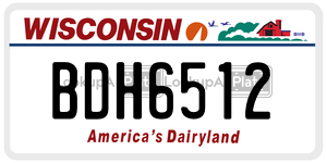BDH6512  license plate in WI