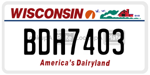 BDH7403  license plate in WI