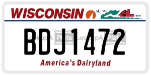 BDJ1472  license plate in WI