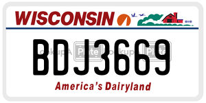 BDJ3669  license plate in WI