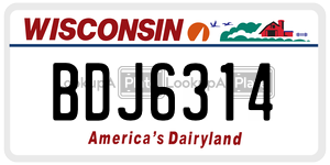 BDJ6314  license plate in WI