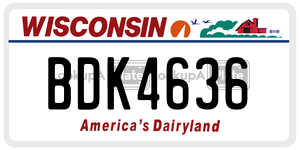 BDK4636  license plate in WI