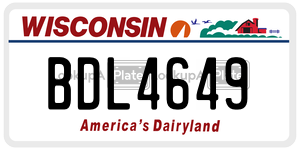 BDL4649  license plate in WI