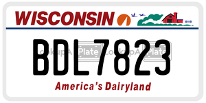 BDL7823  license plate in WI