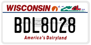 BDL8028  license plate in WI