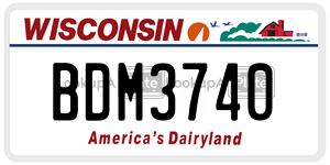 BDM3740  license plate in WI