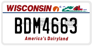 BDM4663  license plate in WI