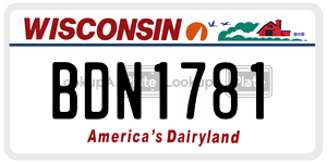 BDN1781  license plate in WI