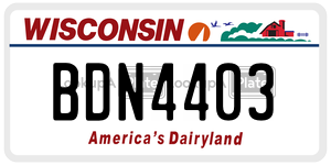 BDN4403  license plate in WI