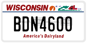 BDN4600  license plate in WI