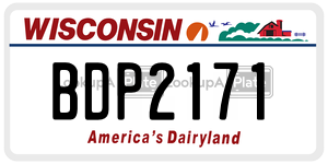 BDP2171  license plate in WI