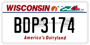 BDP3174  license plate in WI
