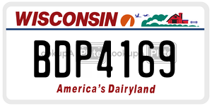 BDP4169  license plate in WI