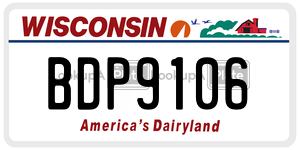 BDP9106  license plate in WI