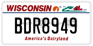 BDR8949  license plate in WI