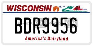 BDR9956  license plate in WI