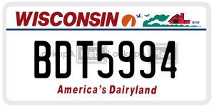 BDT5994  license plate in WI
