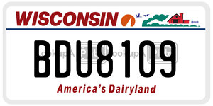 BDU8109  license plate in WI