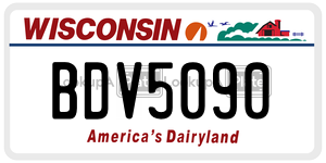 BDV5090  license plate in WI